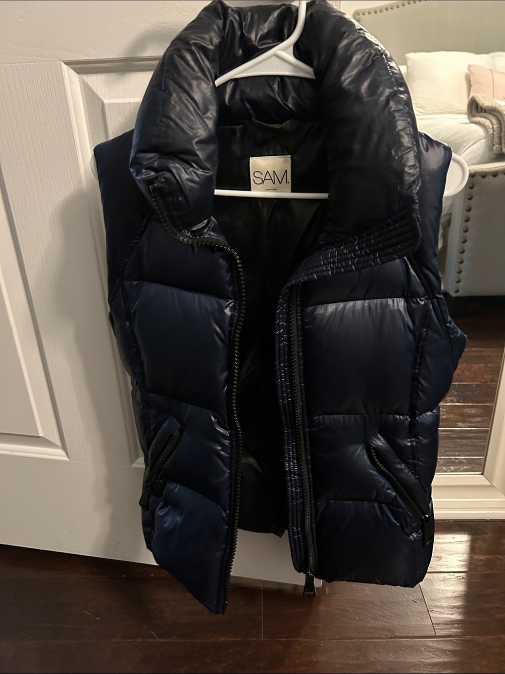 SAM Navy Freedom Puffer Vest with High Collar